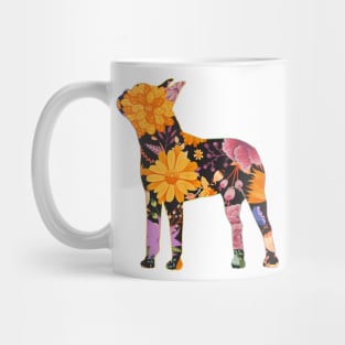 Boston Terrier Vintage Flower Pattern Mug